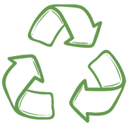 Green recyclable icon for sustainable practices.